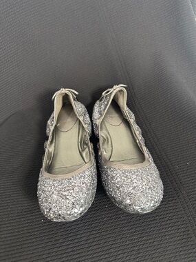 Cole Haan Silver Glitter Ballet Flats
